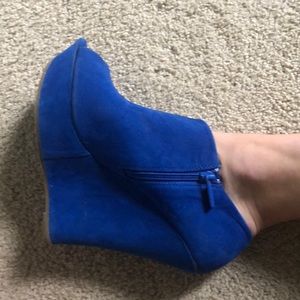 Royal Blue Heeled Booties
